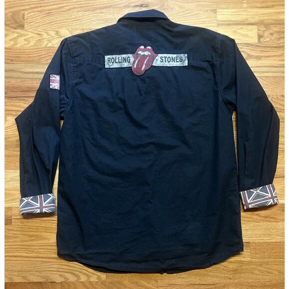 Riff Stars Rolling Stones Button Front Mens Size XL Cotton It's Only Rock & Roll - Picture 2 of 10